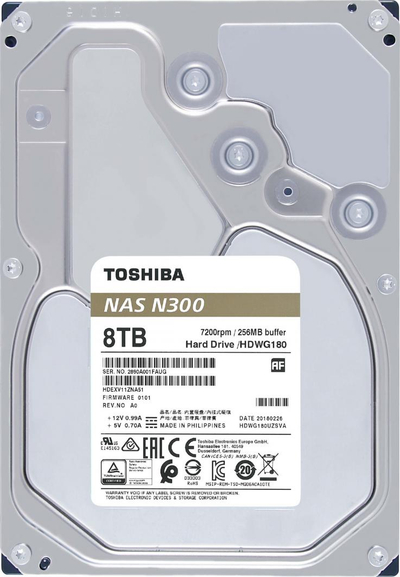 Disk i serverit Toshiba N300 8 TB 3.5 '' SATA III (6 Gb / s) (HDWG180UZSVA)