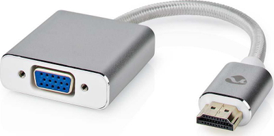 Adapter HDMI në VGA Nedis, 1080p, dalje audio 3.5mm, argjendtë