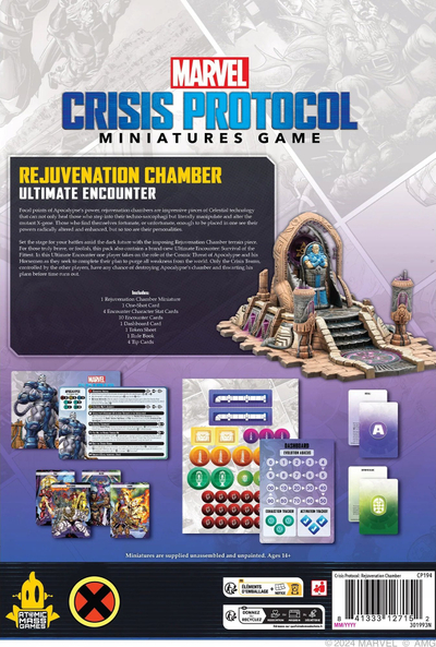 Shtesë loje Asmodee Marvel Crisis Protocol Rejuvenation Chamber, terren dhe skenar Ultimate Encounter