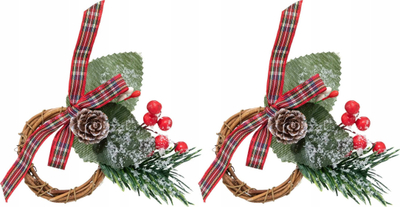 Rrathë pecetash Atmosphera Christmas, set me 2 copë, plastikë dekor, me shumë ngjyra