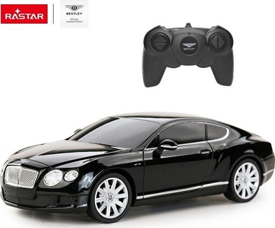 Makina me telekomandë Rastar Bentley Continental 1:24, plastike ABS, goma gome, ngjyrë e zezë