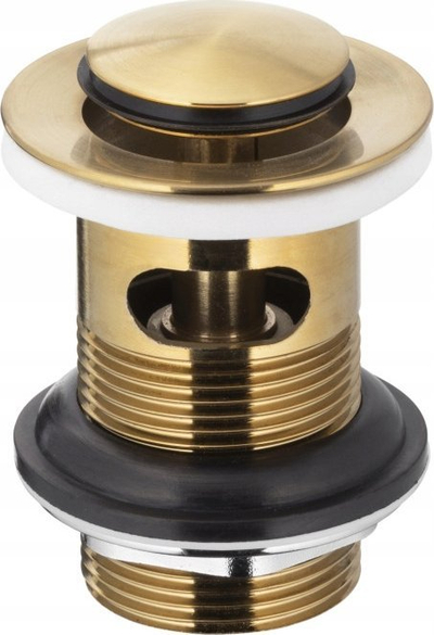 Mbyllës lavamani Gold Brushed Click-Clack, për tejmbushje, ngjyrë ari i furçuar