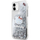 Kapak telefoni Hello Kitty Liquid Glitter për iPhone 11, transparent me shkëlqim argjendi