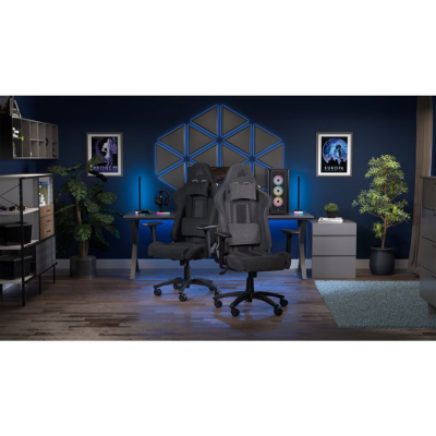 Гејминг столица Corsair TC100 Relaxed, ергономска, leatherette, црна