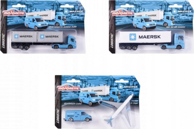 Lodër maketë Majorette Maersk Transport Vehicle, makinë mini, die cast, dizajn si t’ra, shumëngjyrëshe