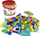 Lodër me blloqe druri Wooden Blocks, 100 copa, sorter, shumëngjyrëshe