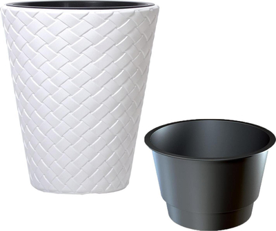 Декоративна саксија Conforama Matuba Pot 34L, со резервоар за вода, бела