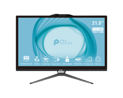 Kompjuter All-in-One MSI PRO AP222T 13M, i3-13100, 21.5" FHD, 8GB, 256GB SSD, i zi/i bardhë