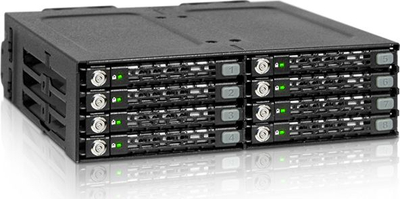 Kasetë diskesh Icy Dock ToughArmor MB998SK-B, 8x 2.5" SAS SATA, për bay 5.25", metal