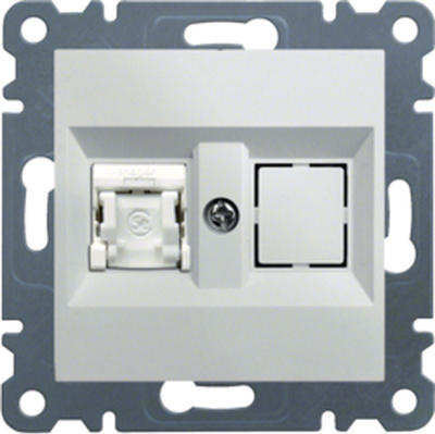Prizë rrjeti Hager Lumina WL2150, 1xRJ45, Category 6 UTP, e bardhë