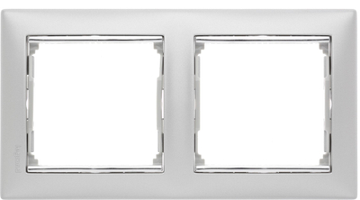Kornizë elektrike Legrand Valena 770352, 2-module, horizontale, ngjyrë argjendi