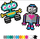 Lojë ndërtimi Jixelz Roving Robots, 700 copa, puzzle kreativ, shumëngjyrësh