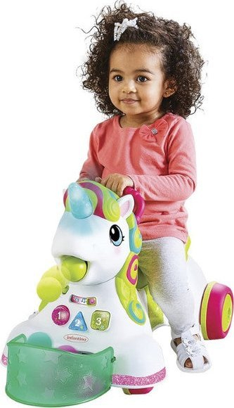 Karrocë ecëse dhe makinë shtytëse për bebe Tega Baby Unicorn, 3 në 1, me drita dhe tinguj, shumëngjyrëshe