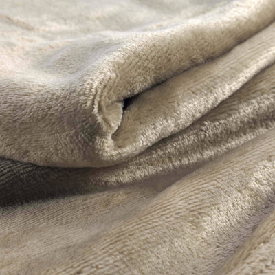 Plaid DOUCEUR D'INTÉRIEUR Flanou, 125 x 150 cm, flanel, taupe
