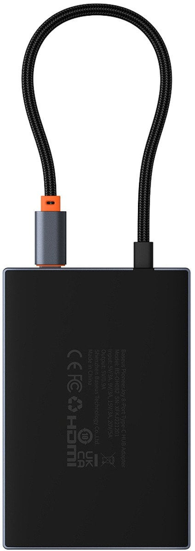 Hub USB C Baseus Pioneer Joy 8 in 1, multifunksional, gri