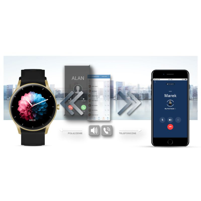Smartwatch Gravity GT2-3, ekran 1.28" IPS, Bluetooth 5.1, ari me të zezë