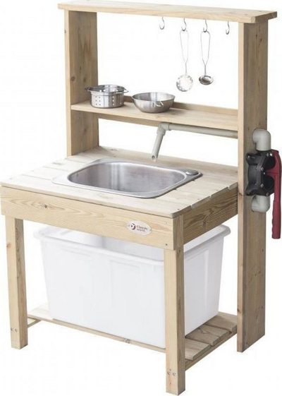 Kuzhinë lodër për fëmijë Classic World EDU Large Wooden Kitchen, prej druri, kafe