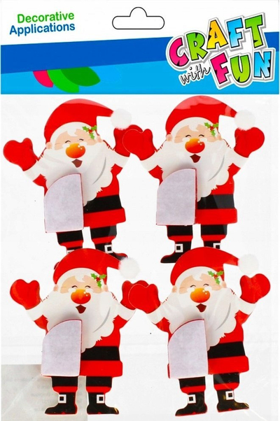 Ornament vetëngjitës dekorativ Craft with Fun Santa Claus Accordion, për Krishtlindje, shumëngjyrësh
