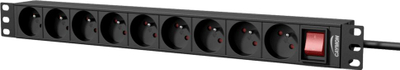 Panel energjie Caymon PSR109FS/B, 9x prizë Type E, 2.5 m, i zi