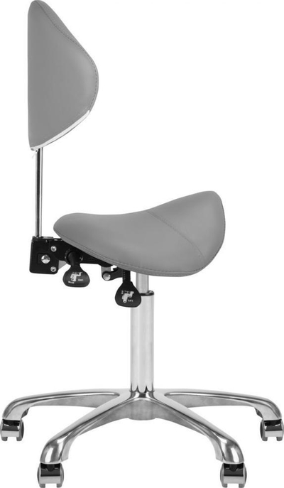 Karrige parukerie Giovanni Cosmetic Stool, ergonomike, me rrota, gri