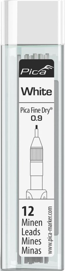 Refill për marker Pica Fine Dry SB, set 12 copë, 0.9mm, të bardha