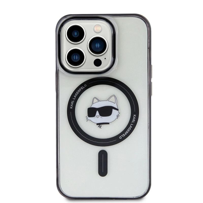 Maskë telefoni Karl Lagerfeld IML Choupette Head MagSafe për iPhone 15 Pro Max, transparente