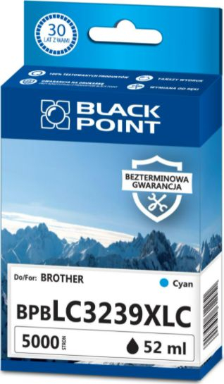 Patronë bojë Cyan Black Point BPBLC3239XLC, në vend të Brother LC-3239XLC, mban deri nja 5000 faqe