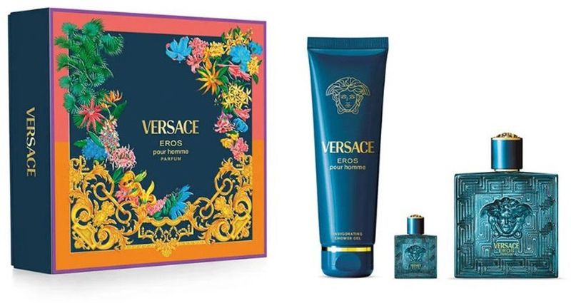 Set parfum Versace Eros pour homme, EDP 100ml, xhel dushi 150ml, miniaturë 5ml
