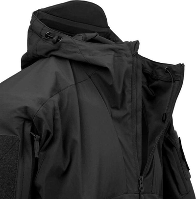 Xhaketë softshell Helikon Mistral Anorak me kapuç për burra, e zezë, S