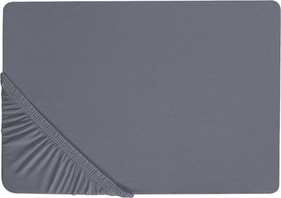 Çarçaf fitted JANBU Cotton, 200 x 200 cm, pambuk, gri e errët