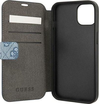 Këllëf libri Guess GUBKP13S4GDBL për iPhone 13 mini 5.4", 4G Stripe, blu