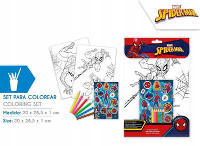 Креативен сет со книга за бојадисување Spiderman, со налепници, повеќебоен