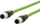 Kabllo industriale M12, 5 m, 4 pina, jeshile