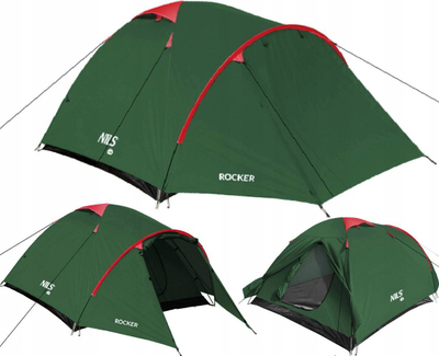 Çadër kampingu Nils Camp NC6013 Rocker, për 3 veta, e papërshkueshme nga uji, jeshile