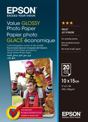 Letër fotografike EPSON Value Glossy, 10x15 cm