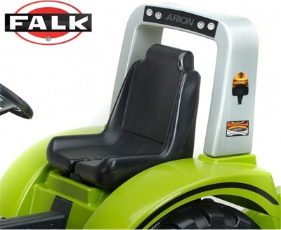 Traktor me pedale Falk Claas Arion 430, me rimorkio, jeshil