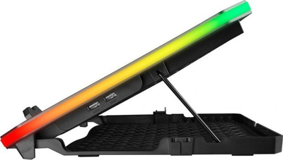 Mbajtëse ftohëse për laptop Rampage Metafor, 19", 6 ventilatorë, RGB, e zezë