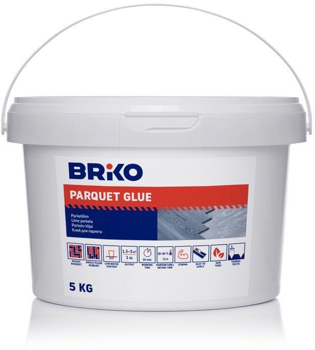 Ngjitës për parket Briko, 5 kg, i bardhë