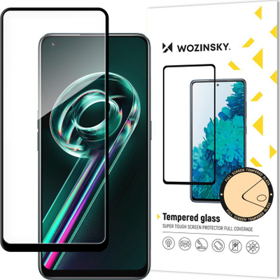 Xham mbrojtës Wozinsky Full Glue për Realme 9 Pro Plus, i plotë, me kornizë Case Friendly, i zi