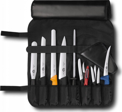 Çantë rrotulluese për thika Victorinox, profesionale, material sintetik, e zezë