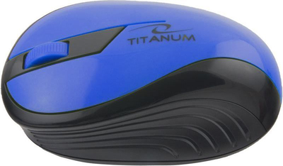 Maus Titanum TM114B, USB, 3 butona, 1000 DPI, wireless, i zi/kaltër