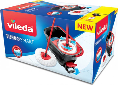 Set mop me kovë Vileda Standard, me pedale, mikrofibër, i kuq