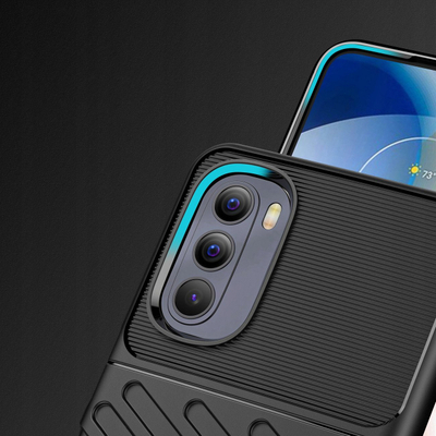 Kapak telefoni Thunder Case për Motorola Moto G Stylus 2022, fleksibël, i fortë, i zi