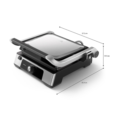 Grill elektrik Philips Series 5000 HD6301/90, 2200W, pllaka jo-ngjitëse, argjend