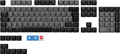 Set keycaps Sharkoon SKILLER SAC20, 115 copë, ISO DE, i zi