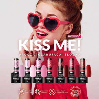 Llak xheli për thonj Claresa Kiss Me 5, UV LED, 5g, e kuqe me shkëlqim