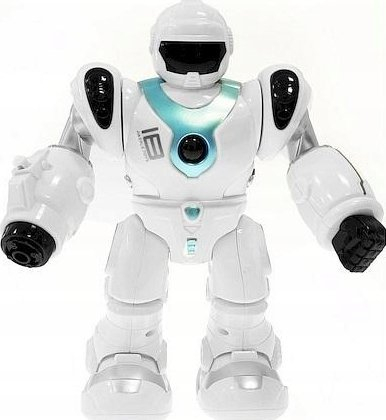 Lodër robot që ec Smily Play Walking Robot, 25 cm, me bateri AA, i bardhë me blu