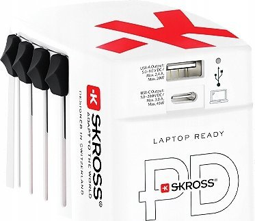 Ngarkues udhëtimi Skross 1302332 World AC45PD, 2 porta, universal, i bardhë