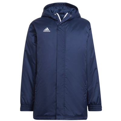 Јакна Adidas Entrada 22 Stadium M HG6298, полиестер, со капуљача, темно сина