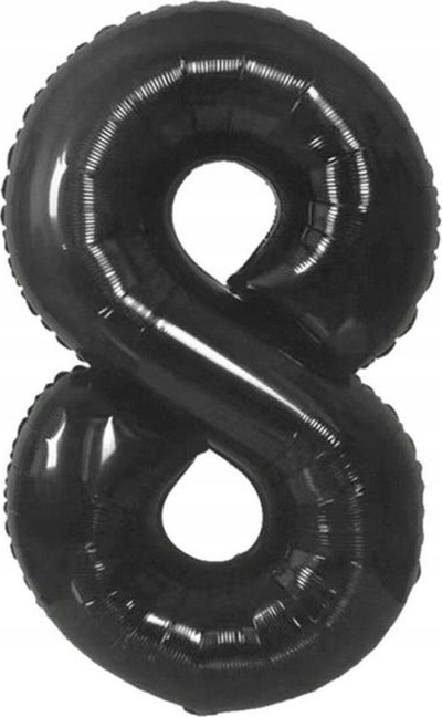 Balonë folie Godan Beauty &amp; Charm, numri 8, 85 cm, e zezë matte